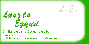 laszlo egyud business card
