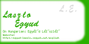 laszlo egyud business card